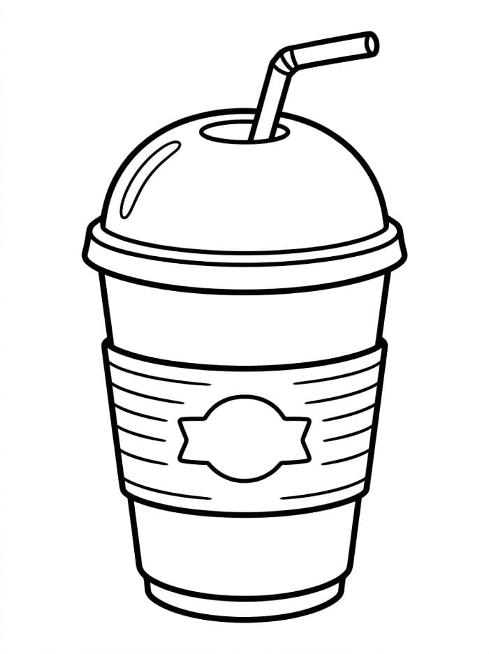 Målarbild Plastkaffekopp
