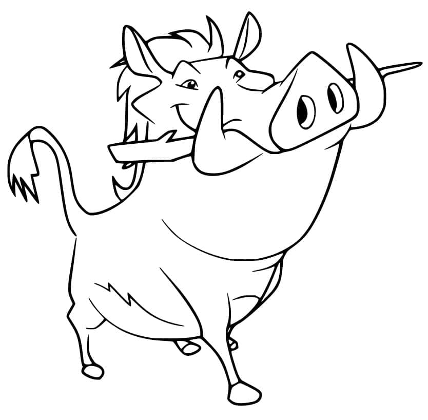 Målarbild Pumbaa från Lejonvakten
