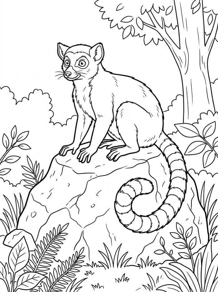 Målarbild Realistisk lemur