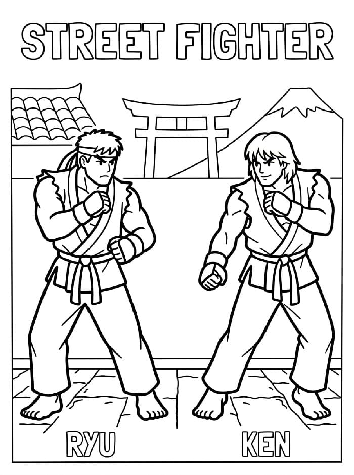 Målarbild Ryu vs Ken Street Fighter