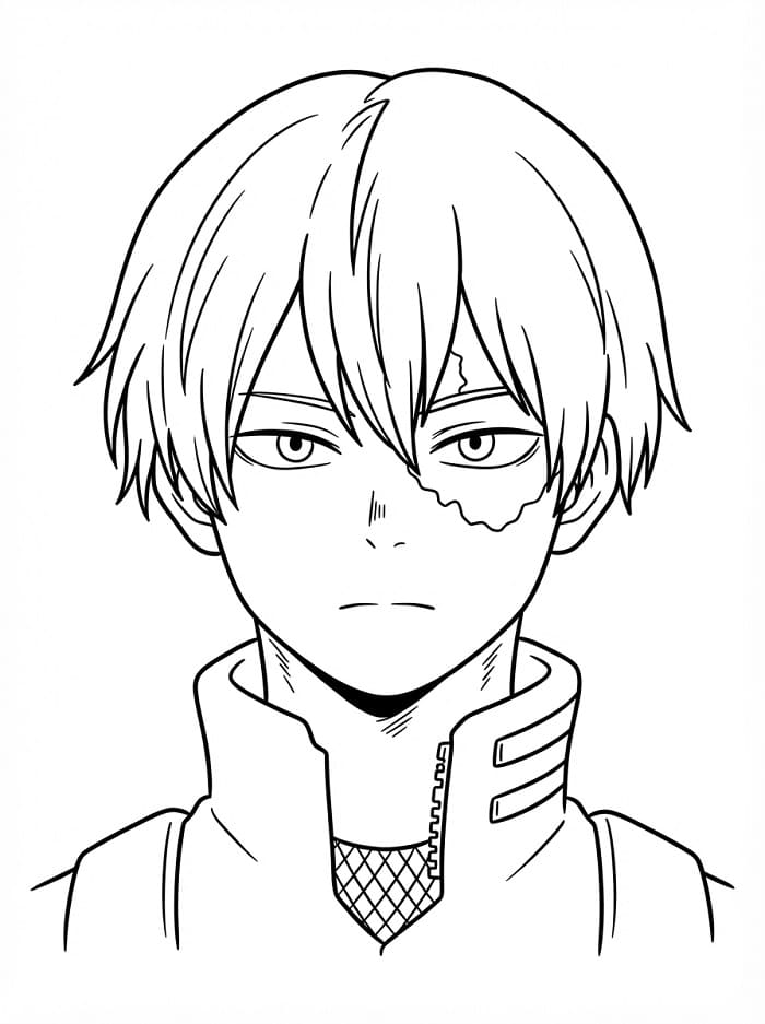 Målarbild Shoto Todoroki Utskrivbar för Barn