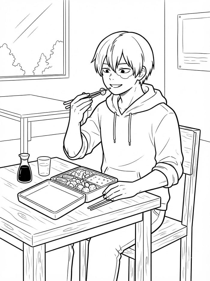 Målarbild Shoto Todoroki Utskrivbar