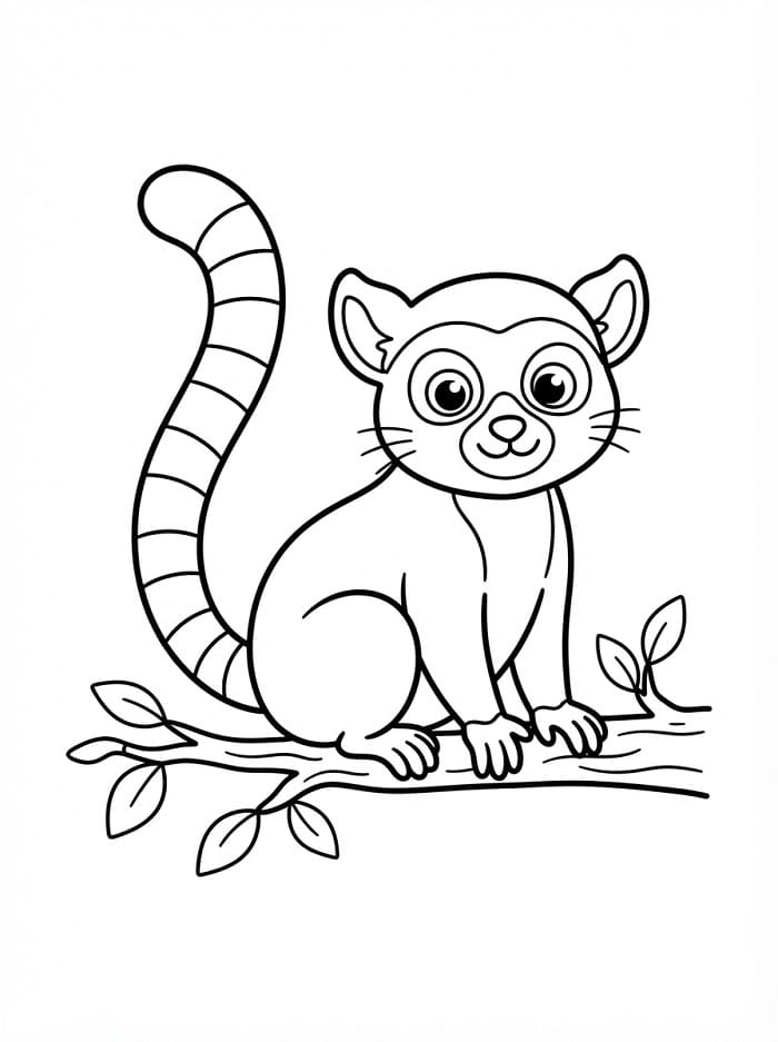 Målarbild Söt lemur