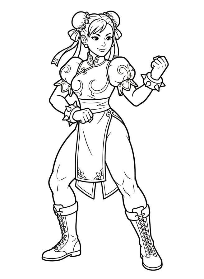 Målarbild Street Fighter Chun Li