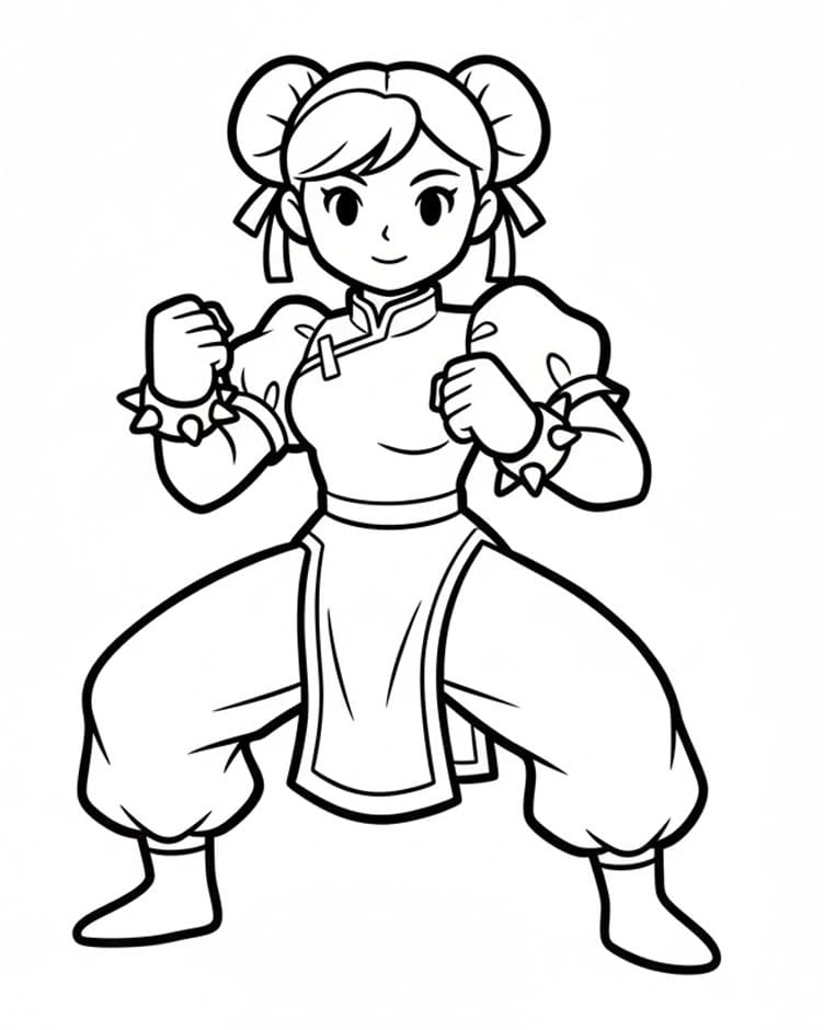 Målarbild Street Fighter Gratis för Barn