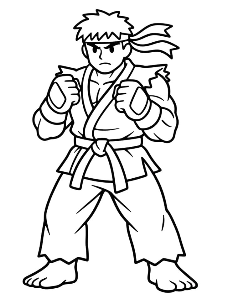 Målarbild Street Fighter Ryu