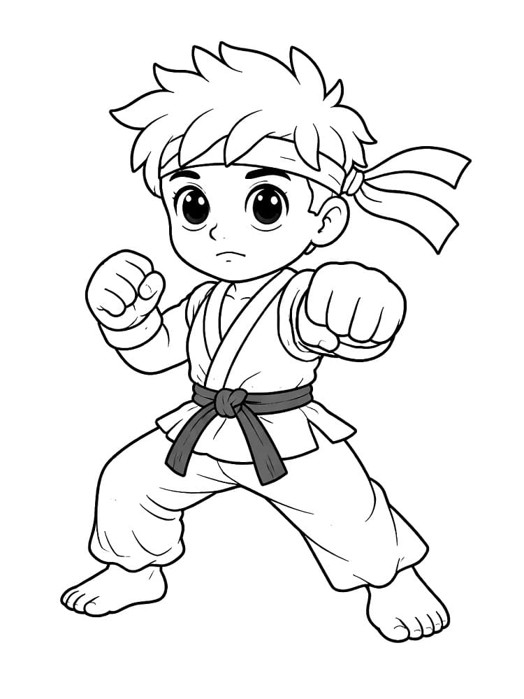 Målarbild Street Fighter Utskrivbar