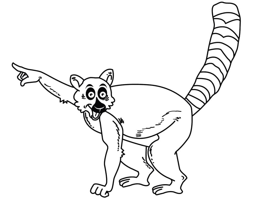 Målarbild Tecknad lemur