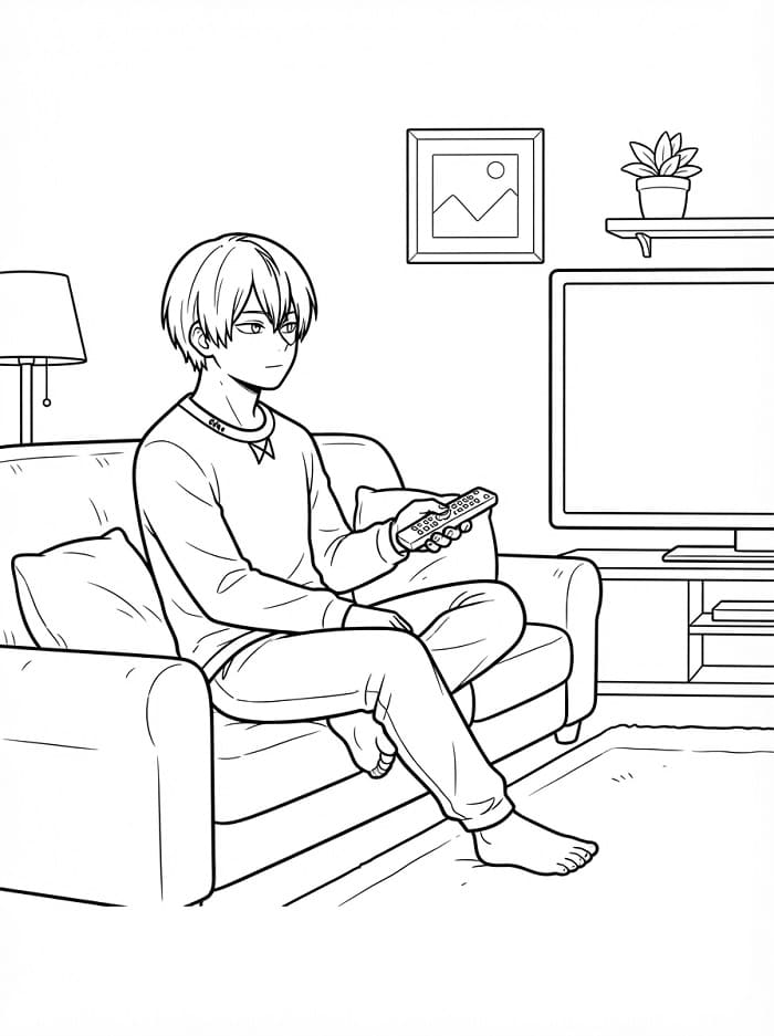 Målarbild Todoroki från My Hero Academia