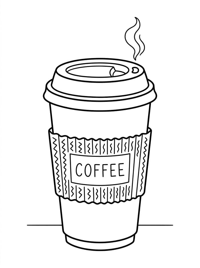 Målarbild Utskrivbar Kaffe för Barn