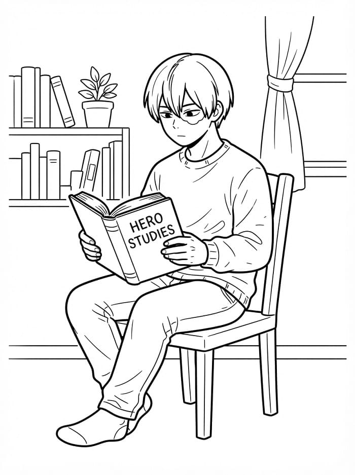 Målarbild Utskrivbar Shoto Todoroki för Barn