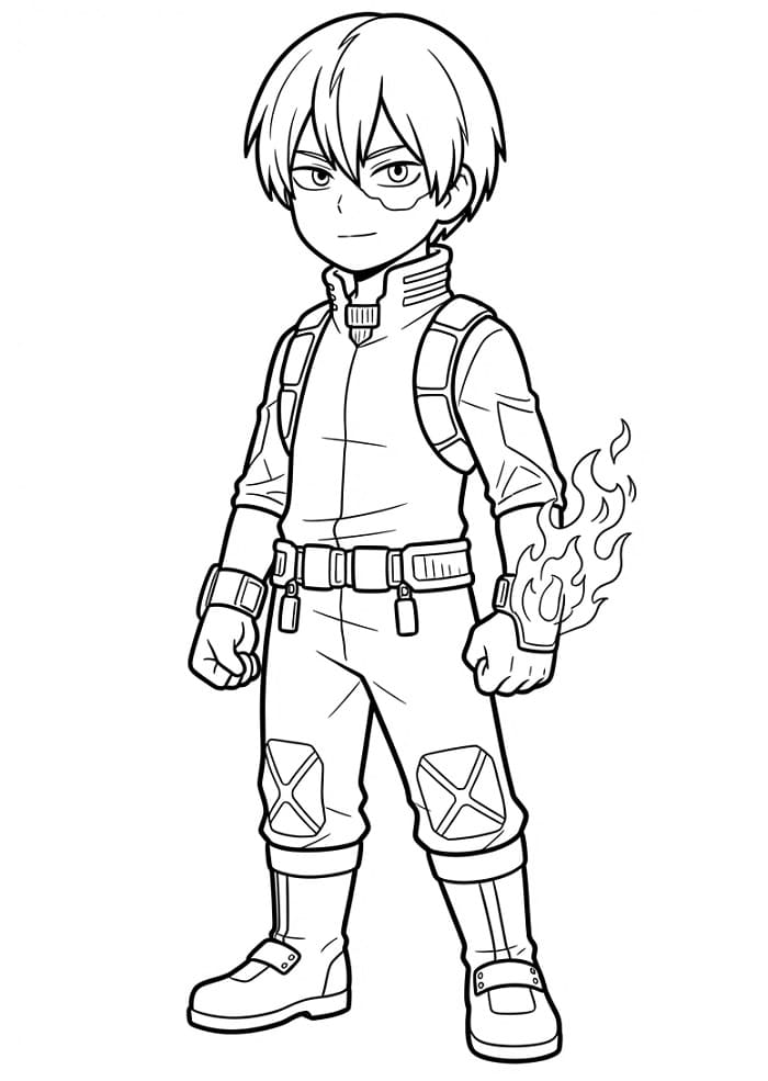 Målarbild Utskrivbar Shoto Todoroki