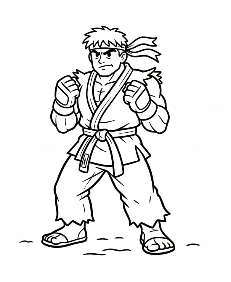 Målarbild Utskrivbar Street Fighter för Barn