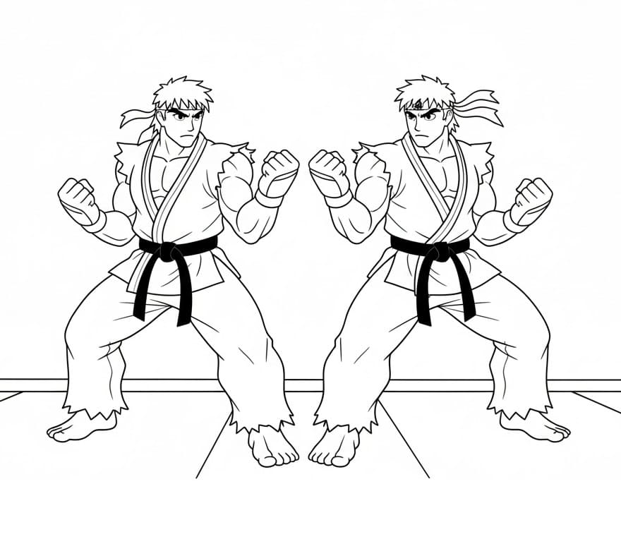 Målarbild Utskrivbar Street Fighter
