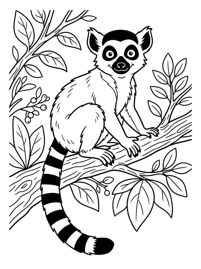 Målarbild Vild lemur