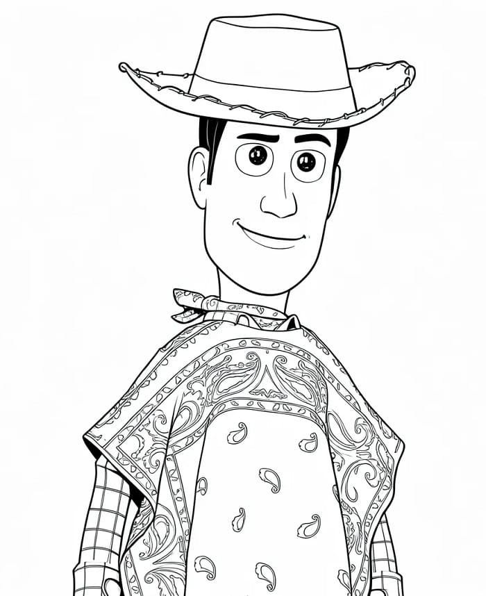 Målarbild Woody från Toy Story 5