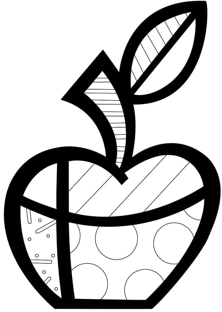 Målarbild Äpple Romero Britto
