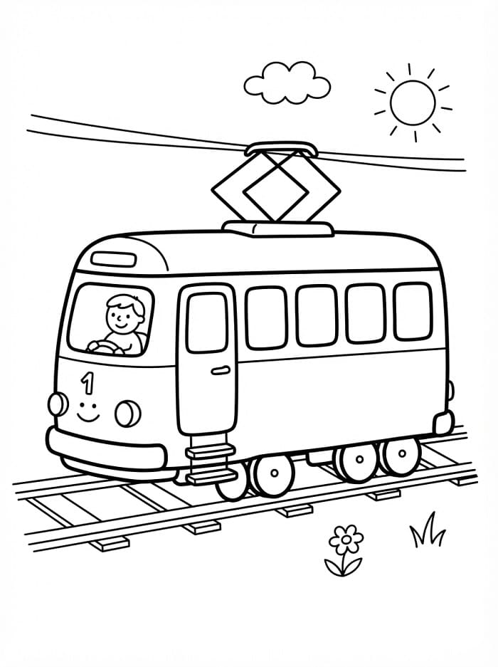 Målarbild Bedårande spårvagn