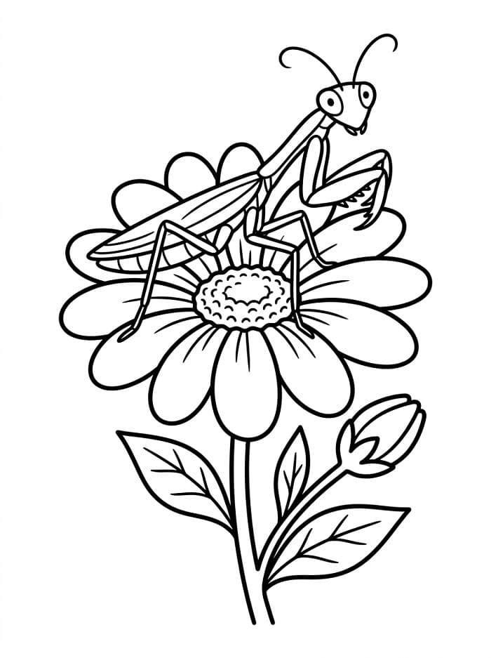 Målarbild Bönsyrsa på blomma