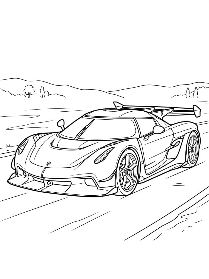Målarbild En Koenigsegg-bil