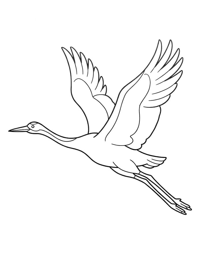 Målarbild En flygande trana