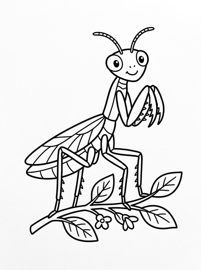 Målarbild En söt bönsyrsa