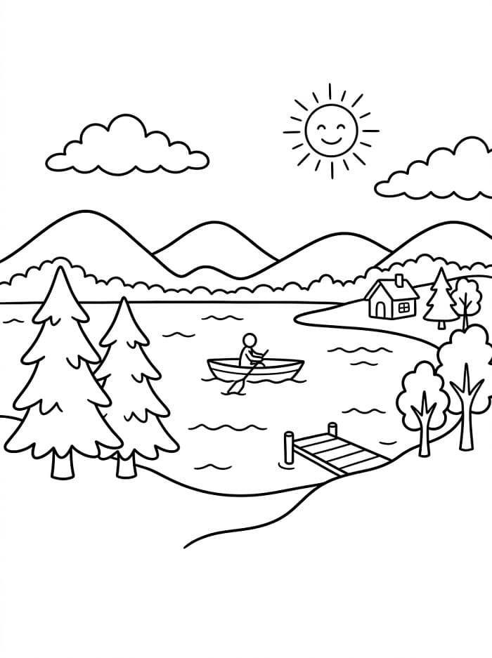 Målarbild Enkel sjö
