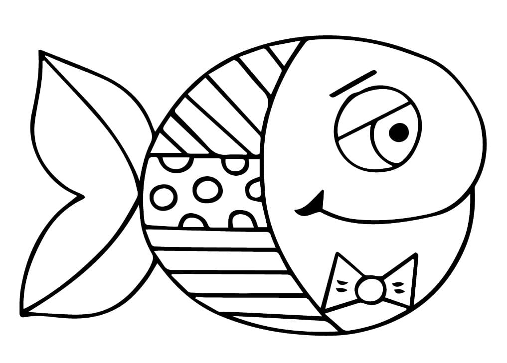 Målarbild Fisk Romero Britto