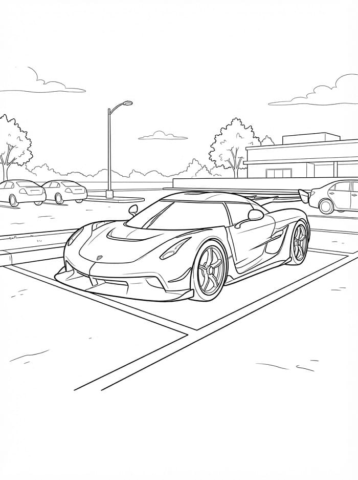Målarbild Gratis Koenigsegg för Barn