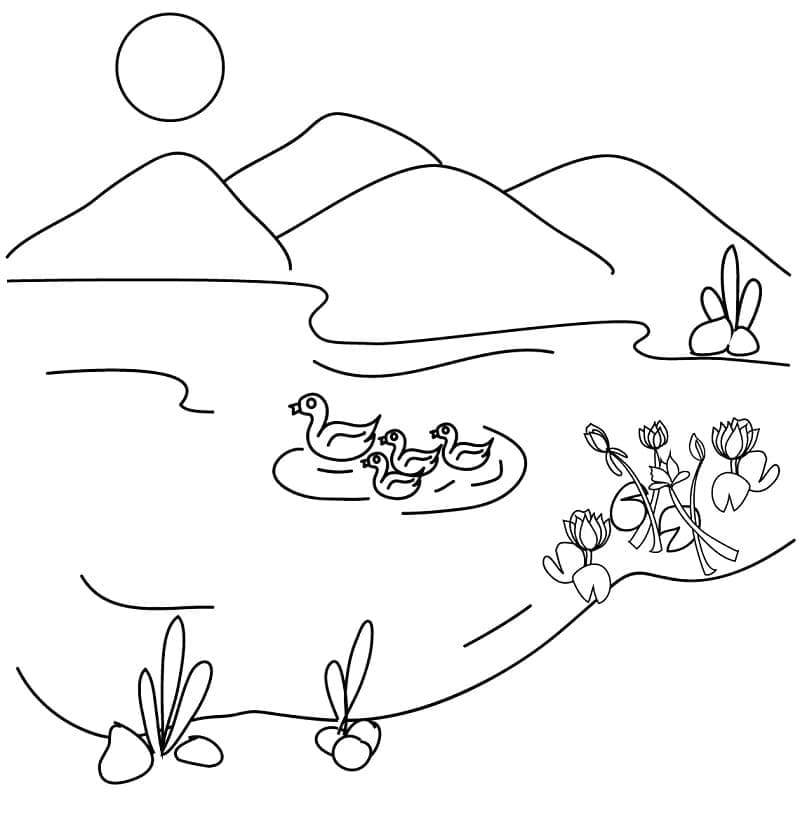Målarbild Gratis Sjö