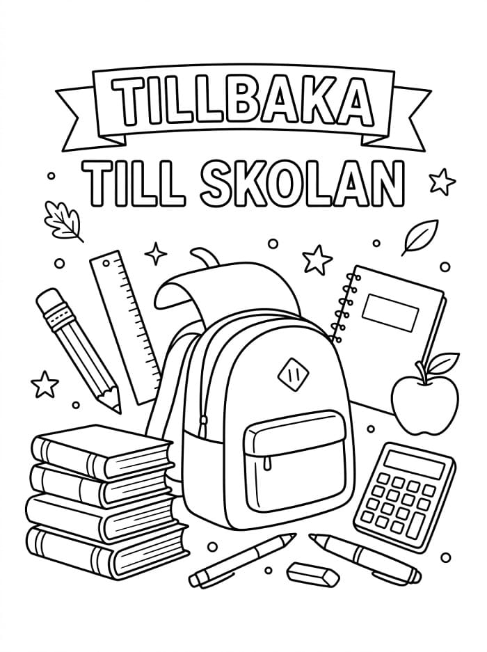 Målarbild Gratis Tillbaka Till Skolan för Barn