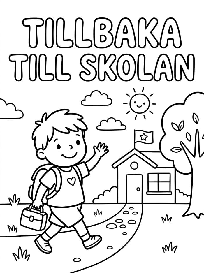 Målarbild Gratis Tillbaka Till Skolan