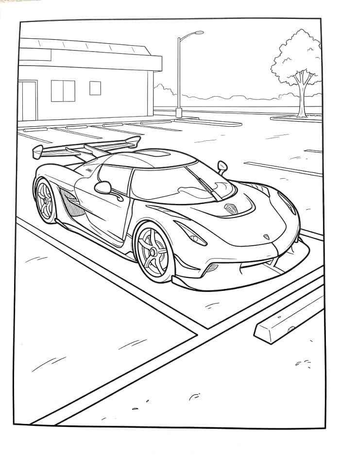 Målarbild Gratis Utskrivbar Koenigsegg för Barn