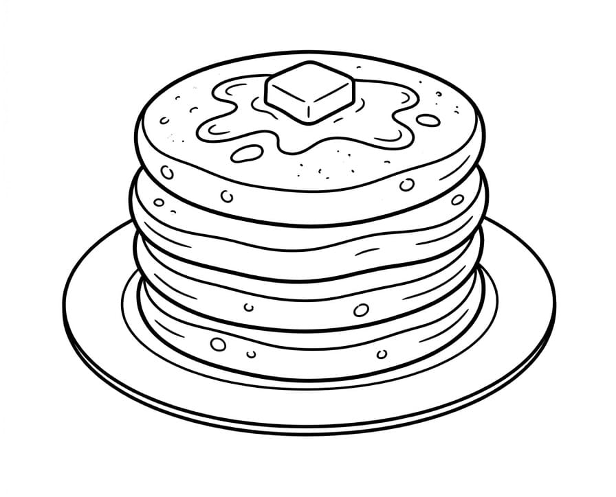 Målarbild Gratis Utskrivbar Pannkaka för Barn