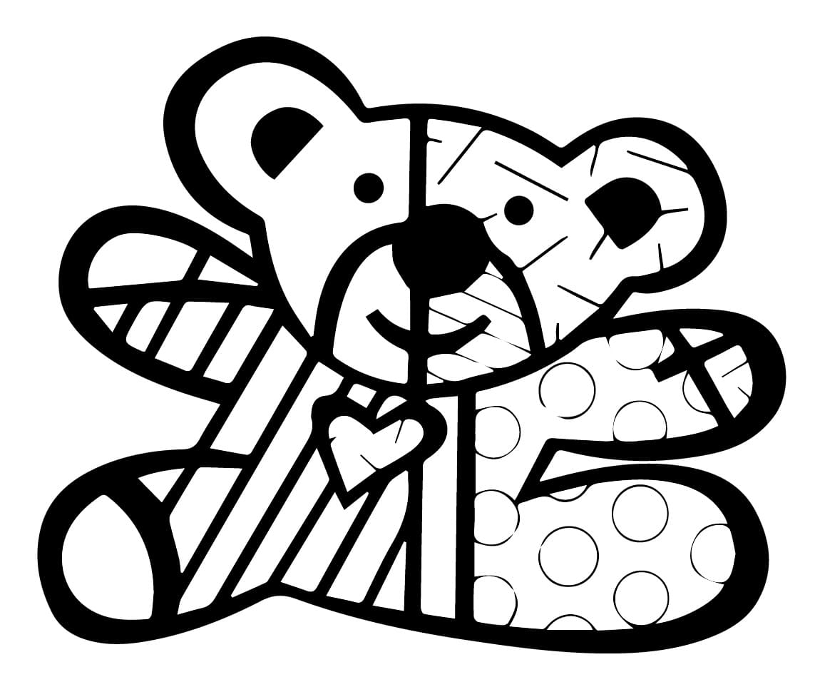 Målarbild Gratis Utskrivbar Romero Britto för Vuxna