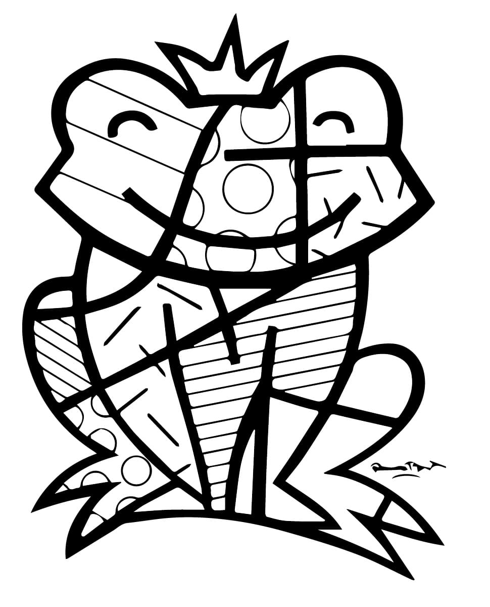 Målarbild Groda Romero Britto