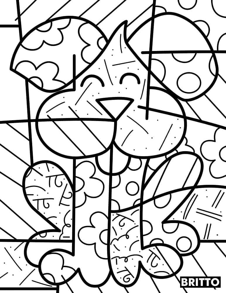 Målarbild Hund Romero Britto