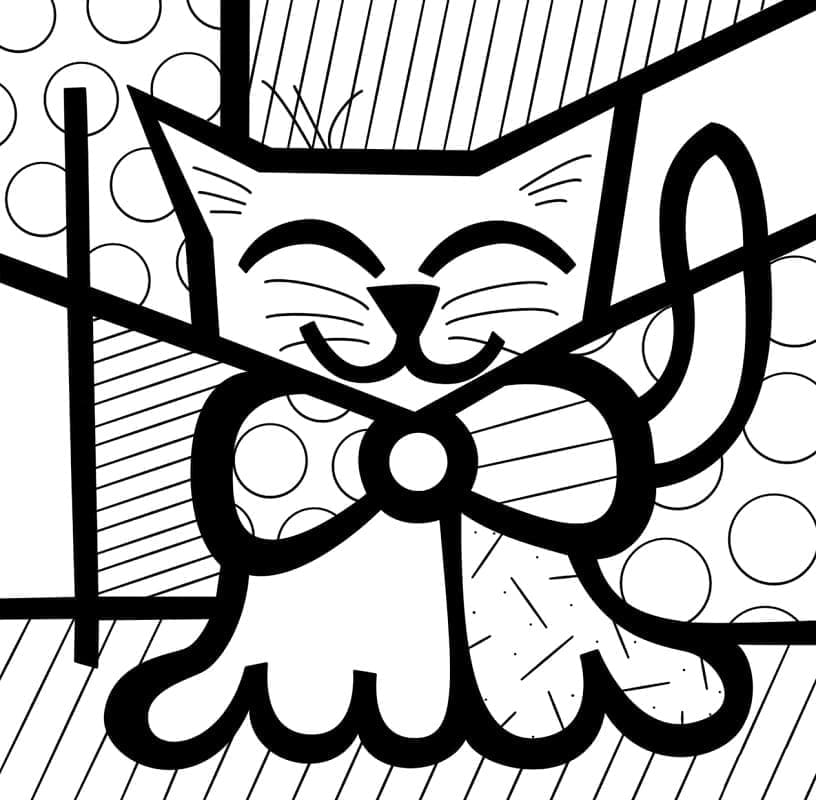 Målarbild Katt Romero Britto