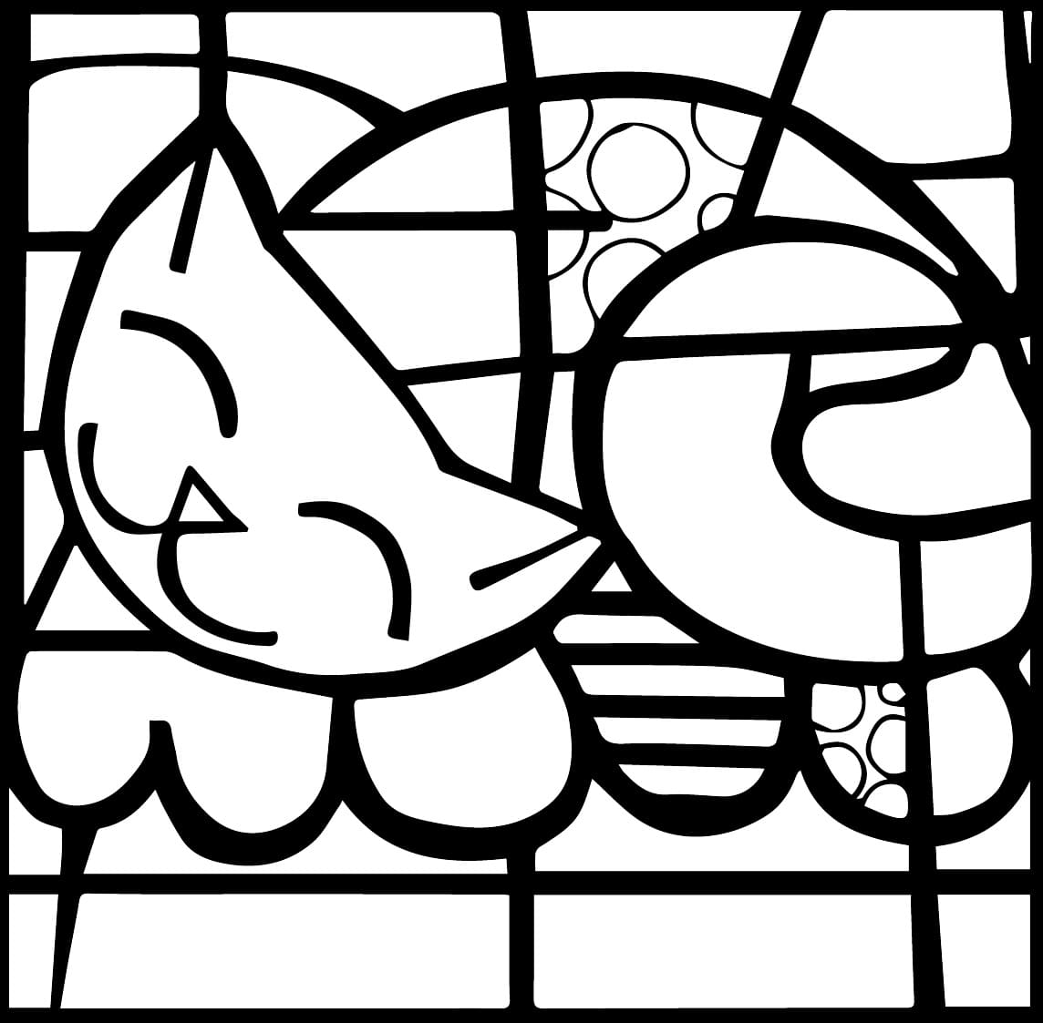Målarbild Kattunge Romero Britto