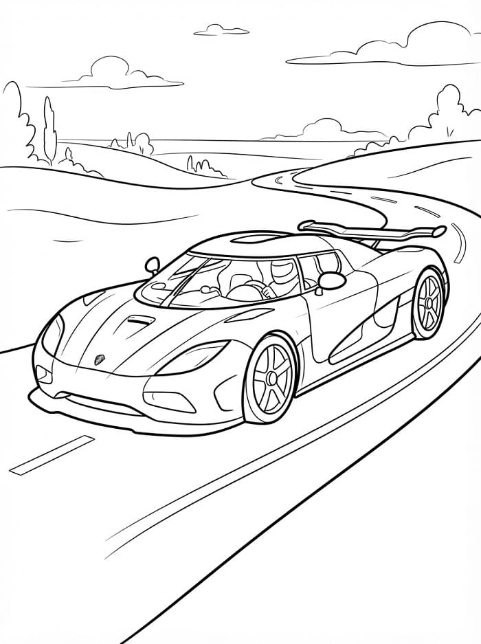 Målarbild Köra Koenigsegg