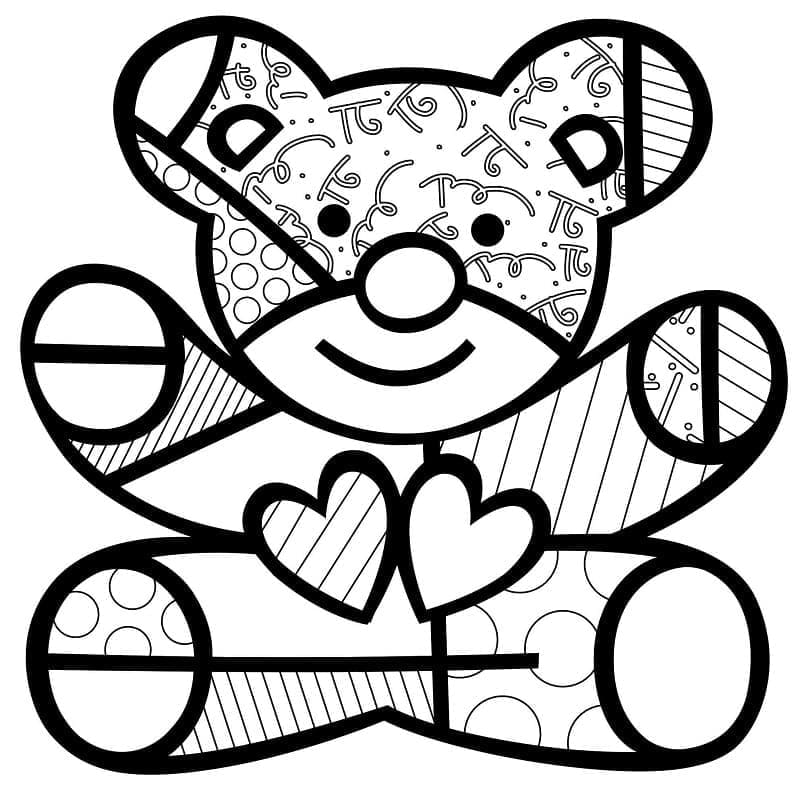 Målarbild Nalle Romero Britto