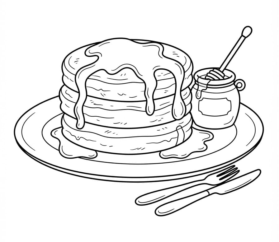 Målarbild Pannkaka med honung
