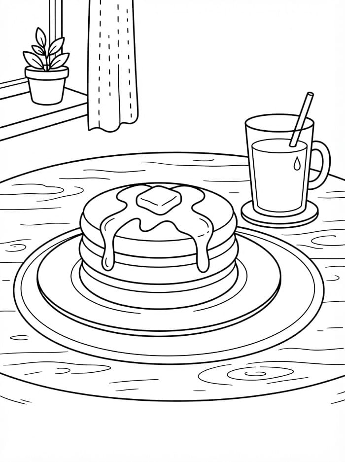 Målarbild Pannkaka och mjölk