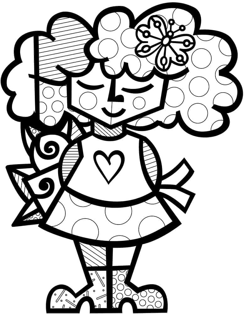 Målarbild Romero Britto Utskrivbar för Vuxna
