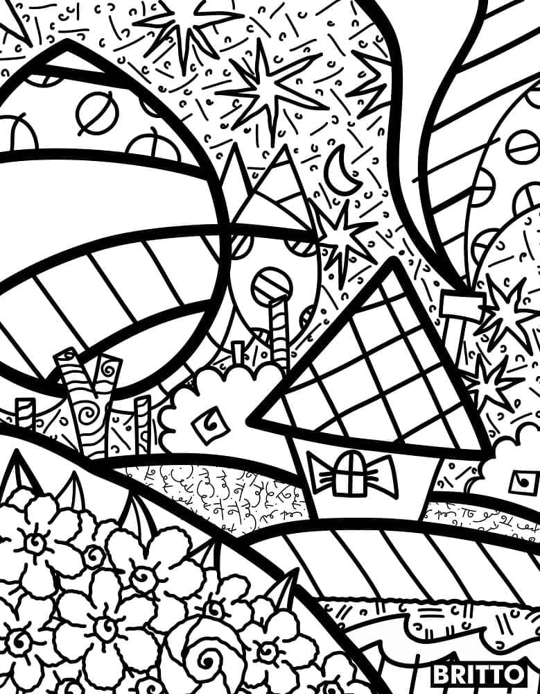 Målarbild Romero Britto Utskrivbar