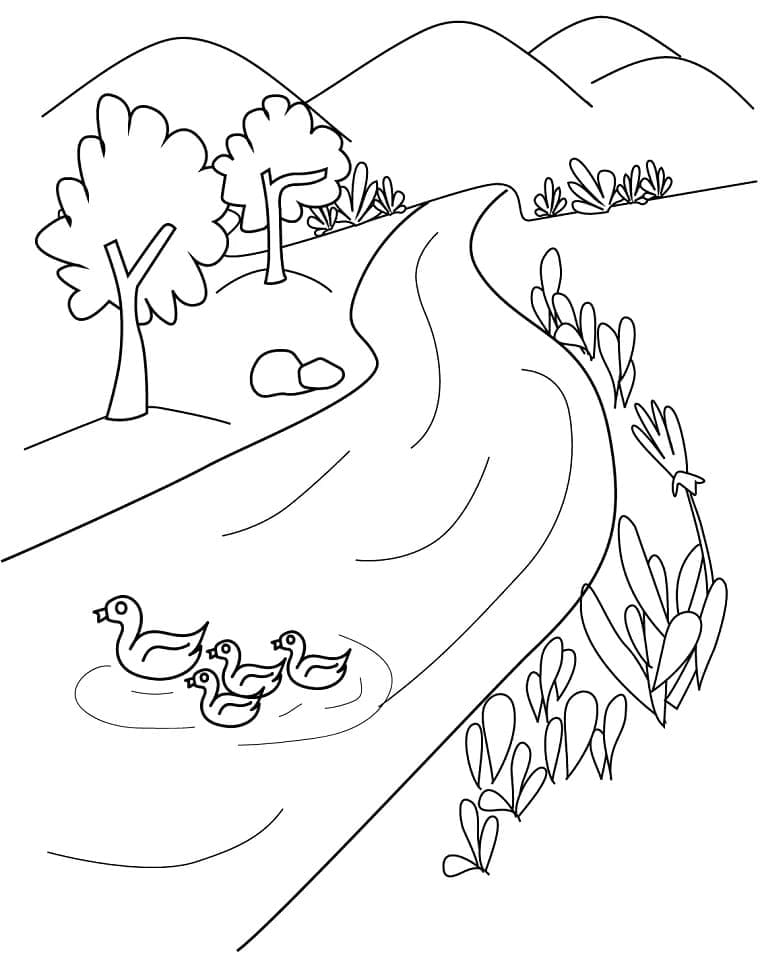 Målarbild Sjö 1