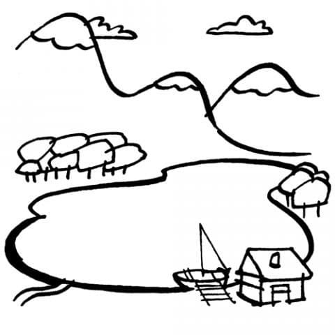 Målarbild Sjö 2
