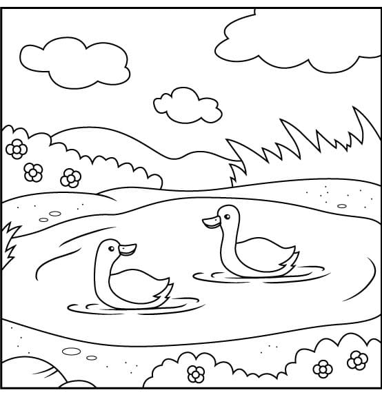 Målarbild Sjö 3