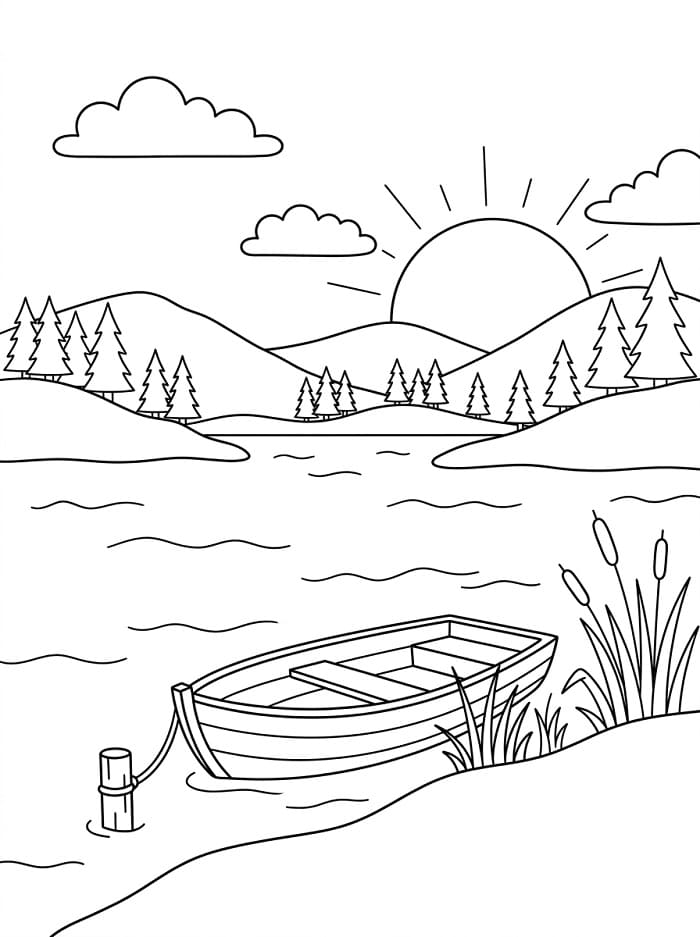 Målarbild Sjö Gratis