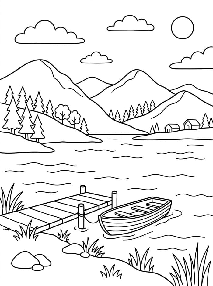 Målarbild Sjölandskap